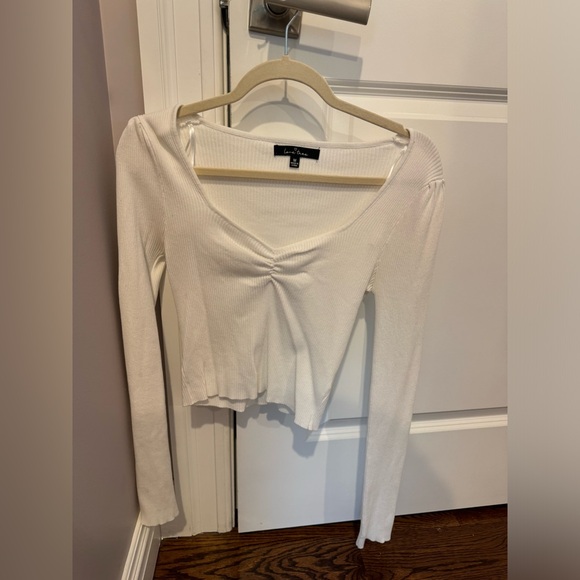 Love Tree v neck cropped sweater top - Picture 2 of 4